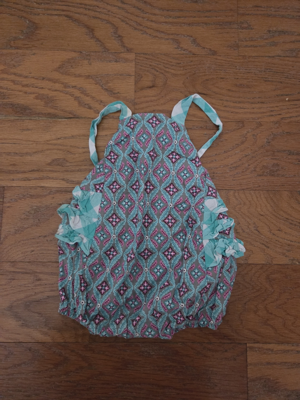 Girls' Ricrac & Ruffles Patterned Ruffle One-Piece 18 Mo Outfit